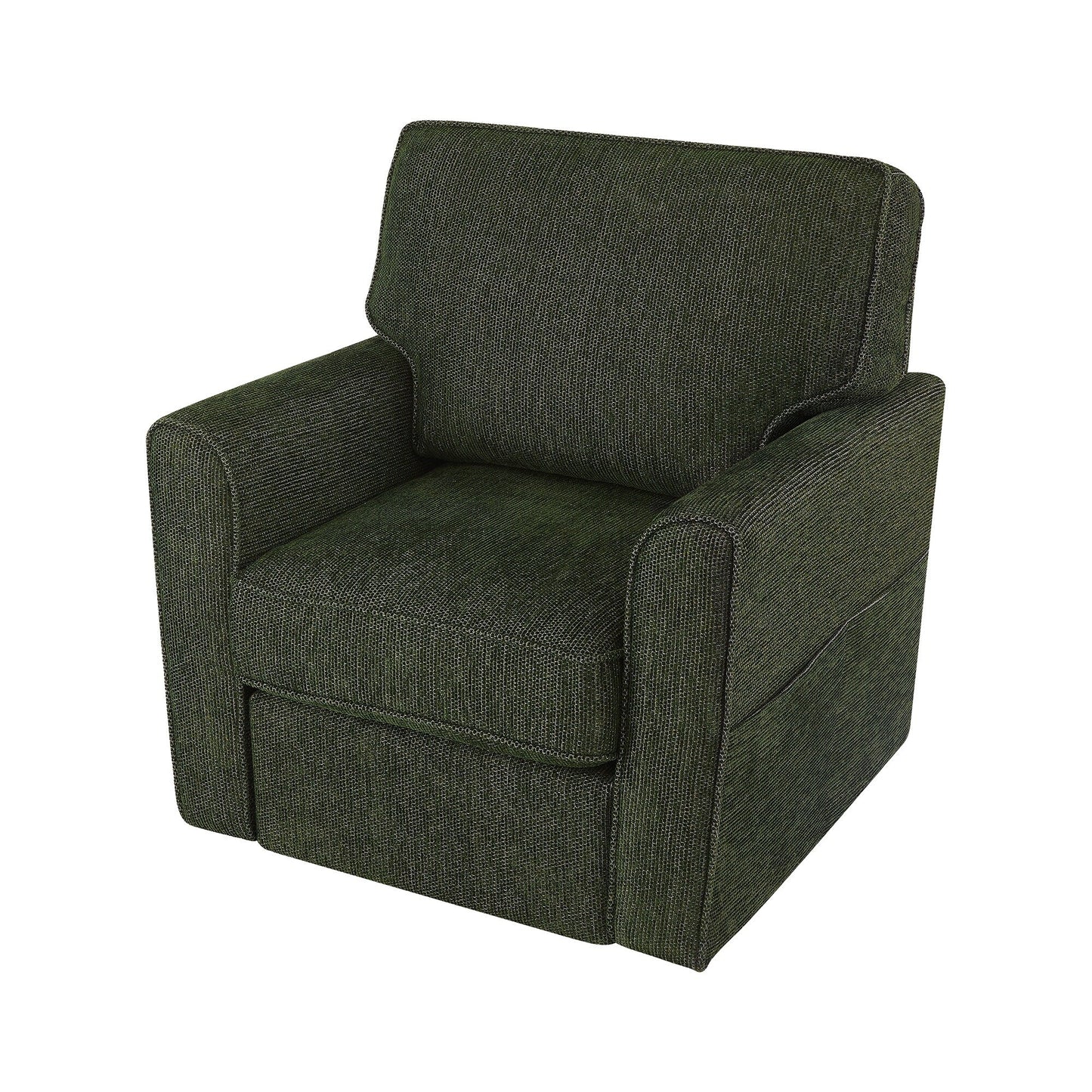 Roomfitters 360Â° Upholstered Swivel Barrel Armchair Accent Chair with Side Pockets for Living Room Bedroom Office Hotel