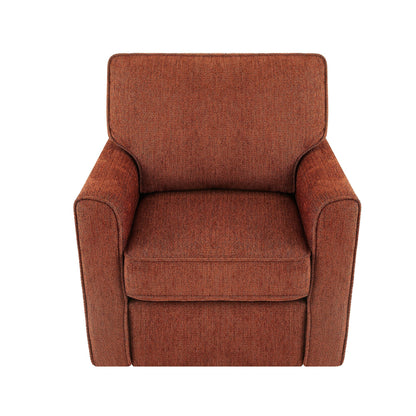Roomfitters 360Â° Upholstered Swivel Barrel Armchair Accent Chair with Side Pockets for Living Room Bedroom Office Hotel