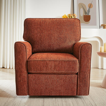 Roomfitters 360Â° Upholstered Swivel Barrel Armchair Accent Chair with Side Pockets for Living Room Bedroom Office Hotel
