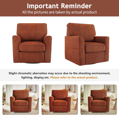 Roomfitters 360Â° Upholstered Swivel Barrel Armchair Accent Chair with Side Pockets for Living Room Bedroom Office Hotel
