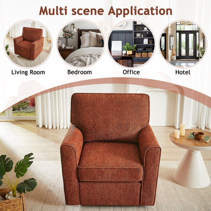 Roomfitters 360Â° Upholstered Swivel Barrel Armchair Accent Chair with Side Pockets for Living Room Bedroom Office Hotel