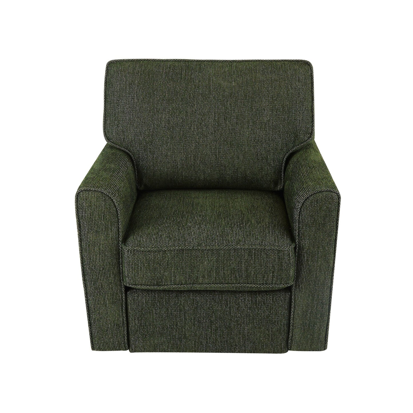 Roomfitters 360Â° Upholstered Swivel Barrel Armchair Accent Chair with Side Pockets for Living Room Bedroom Office Hotel