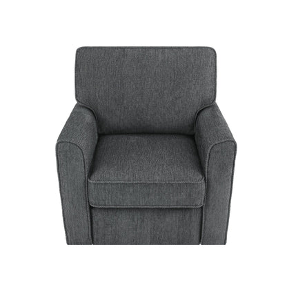 Roomfitters 360Â° Upholstered Swivel Barrel Armchair Accent Chair with Side Pockets for Living Room Bedroom Office Hotel