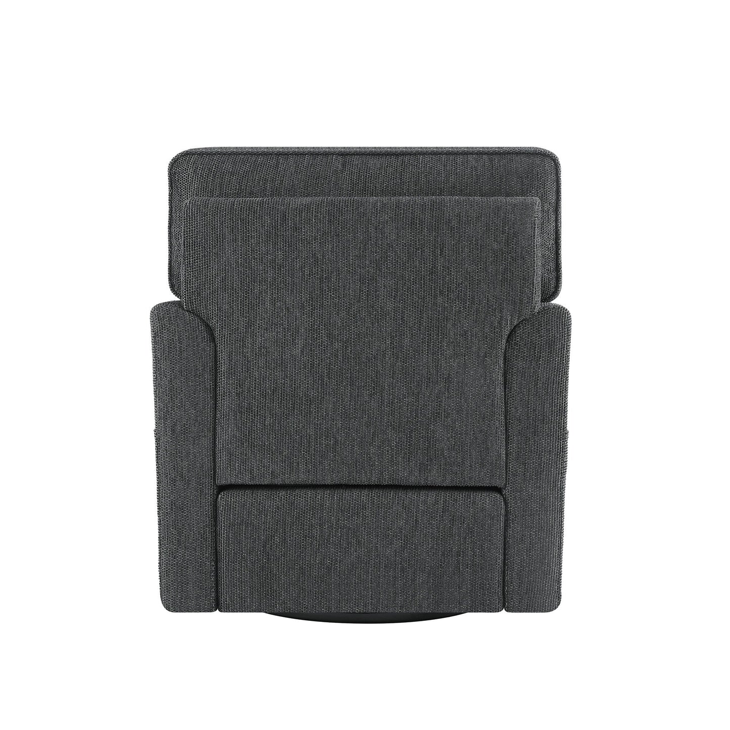 Roomfitters 360Â° Upholstered Swivel Barrel Armchair Accent Chair with Side Pockets for Living Room Bedroom Office Hotel
