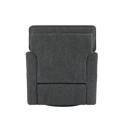Roomfitters 360Â° Upholstered Swivel Barrel Armchair Accent Chair with Side Pockets for Living Room Bedroom Office Hotel