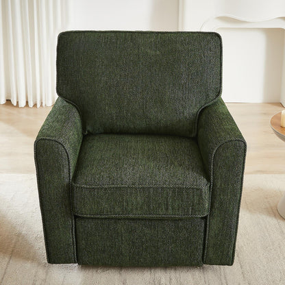 Roomfitters 360Â° Upholstered Swivel Barrel Armchair Accent Chair with Side Pockets for Living Room Bedroom Office Hotel