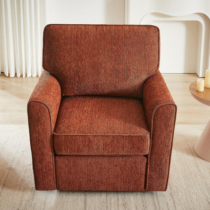 Roomfitters 360Â° Upholstered Swivel Barrel Armchair Accent Chair with Side Pockets for Living Room Bedroom Office Hotel