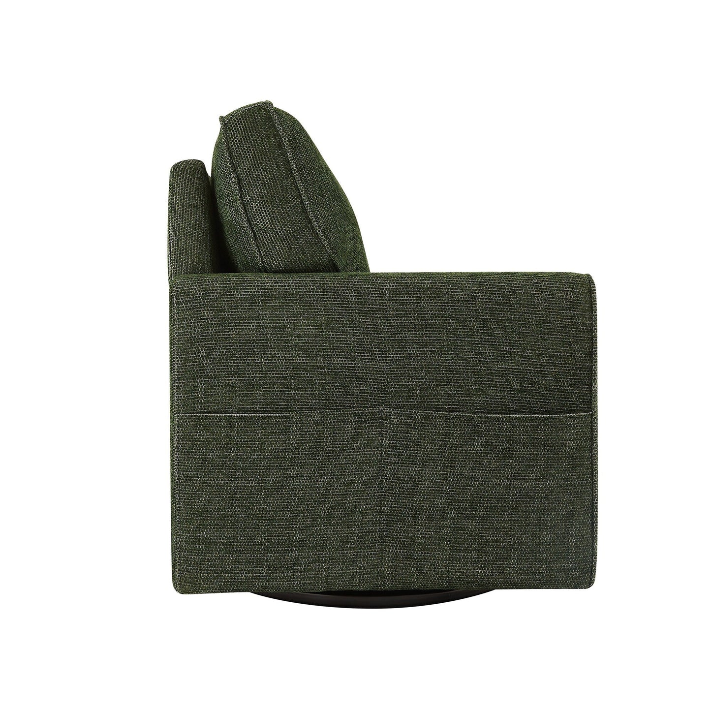 Roomfitters 360Â° Upholstered Swivel Barrel Armchair Accent Chair with Side Pockets for Living Room Bedroom Office Hotel