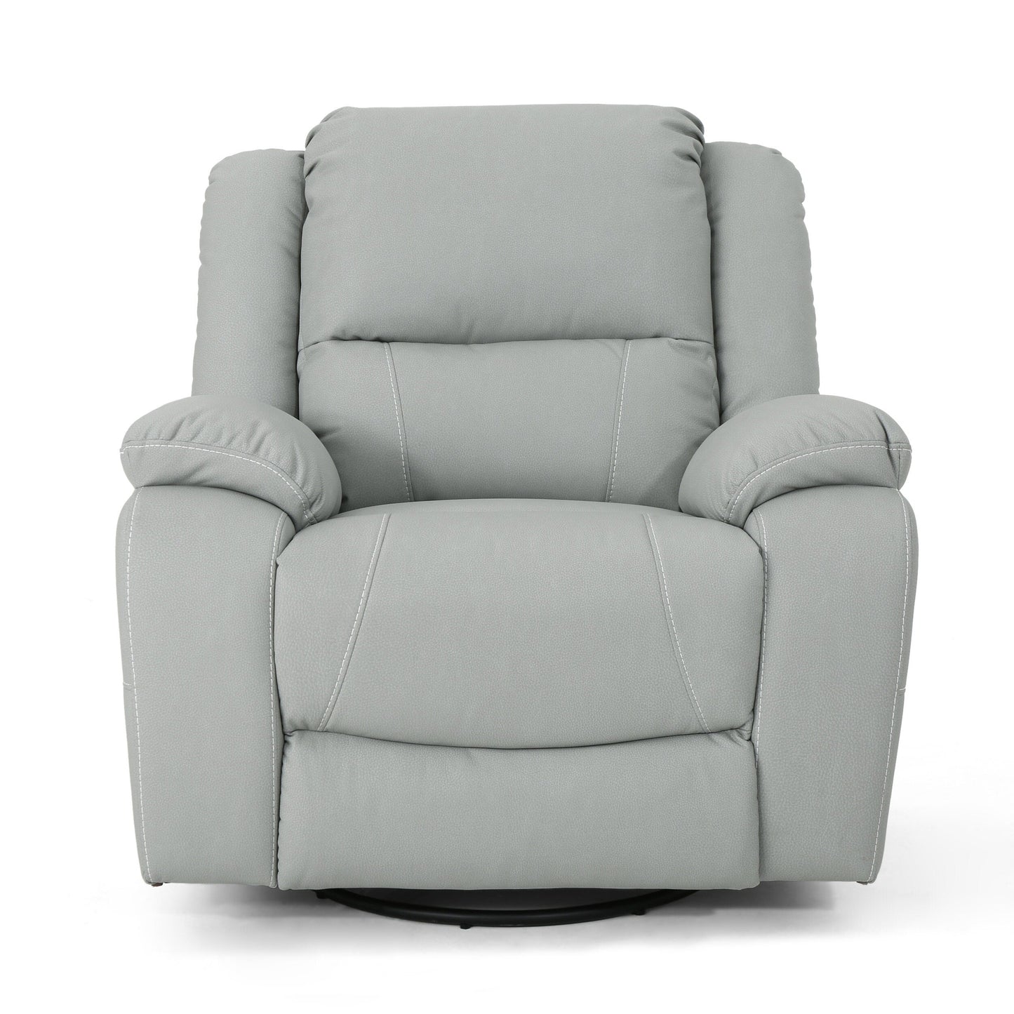 Roomfitters 39 Wide Faux Leather Manual Swivel Standard Recliner, Comfortable Lounge Chair for Living Room