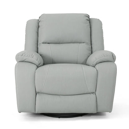 Roomfitters 39 Wide Faux Leather Manual Swivel Standard Recliner, Comfortable Lounge Chair for Living Room