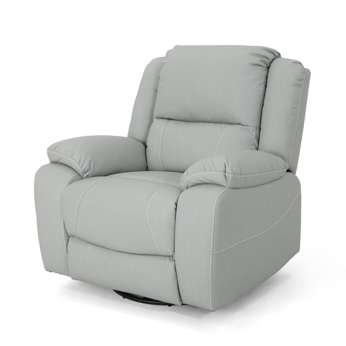 Roomfitters 39 Wide Faux Leather Manual Swivel Standard Recliner, Comfortable Lounge Chair for Living Room