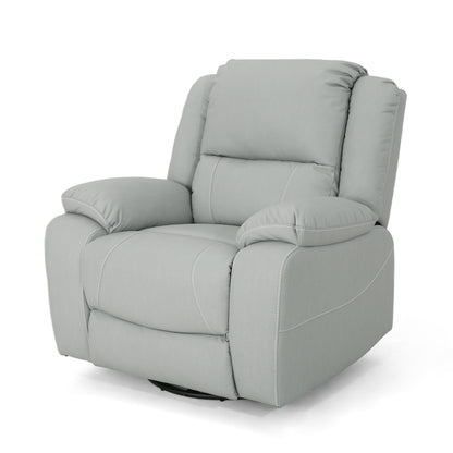 Roomfitters 39 Wide Faux Leather Manual Swivel Standard Recliner, Comfortable Lounge Chair for Living Room