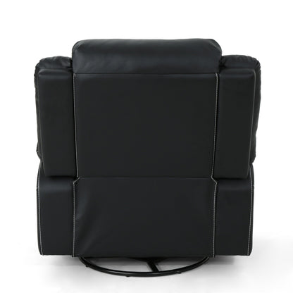 Roomfitters 39 Wide Faux Leather Manual Swivel Standard Recliner, Comfortable Lounge Chair for Living Room