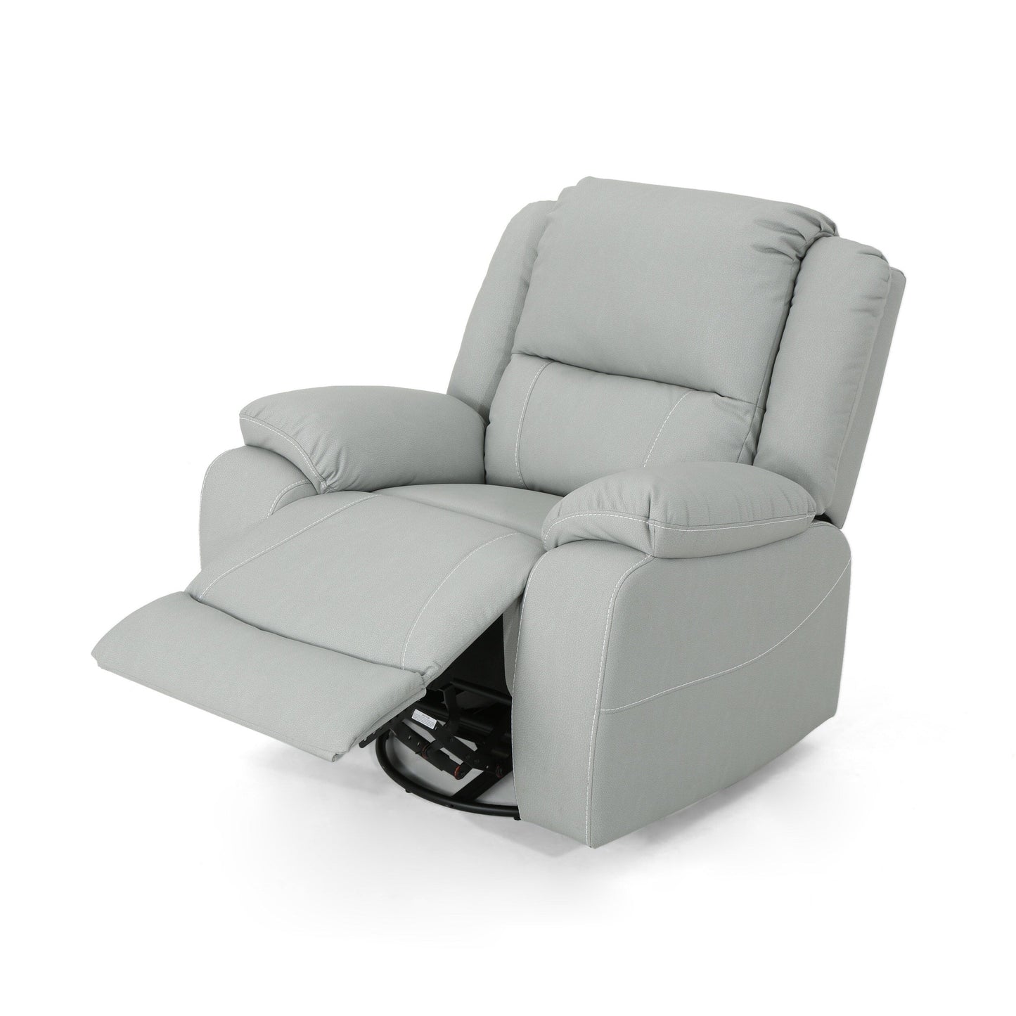 Roomfitters 39 Wide Faux Leather Manual Swivel Standard Recliner, Comfortable Lounge Chair for Living Room