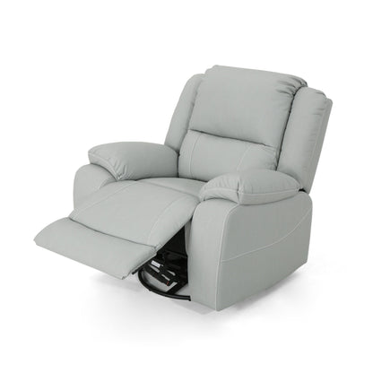 Roomfitters 39 Wide Faux Leather Manual Swivel Standard Recliner, Comfortable Lounge Chair for Living Room