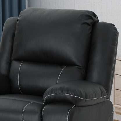 Roomfitters 39 Wide Faux Leather Manual Swivel Standard Recliner, Comfortable Lounge Chair for Living Room