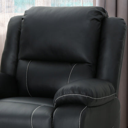 Roomfitters 39 Wide Faux Leather Manual Swivel Standard Recliner, Comfortable Lounge Chair for Living Room