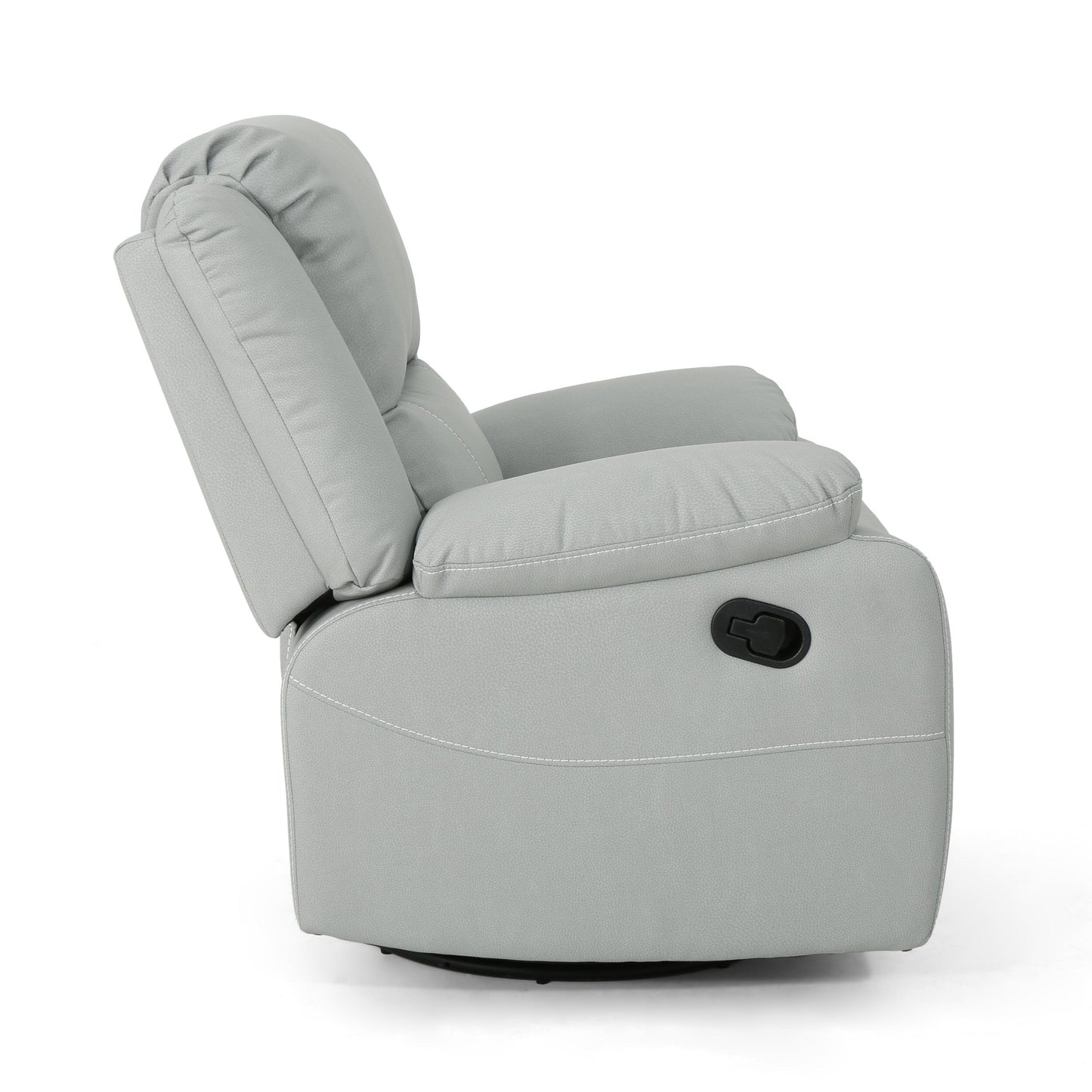 Roomfitters 39 Wide Faux Leather Manual Swivel Standard Recliner, Comfortable Lounge Chair for Living Room