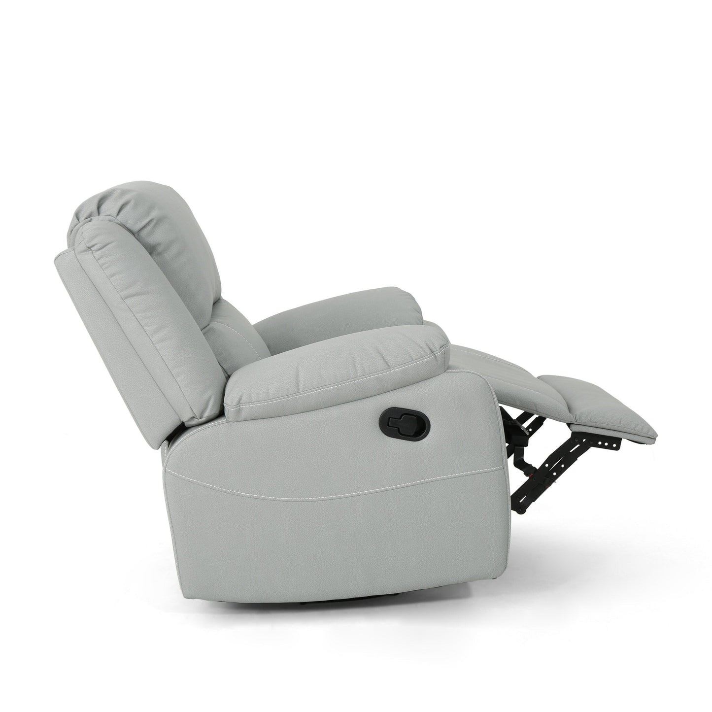 Roomfitters 39 Wide Faux Leather Manual Swivel Standard Recliner, Comfortable Lounge Chair for Living Room