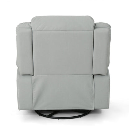 Roomfitters 39 Wide Faux Leather Manual Swivel Standard Recliner, Comfortable Lounge Chair for Living Room