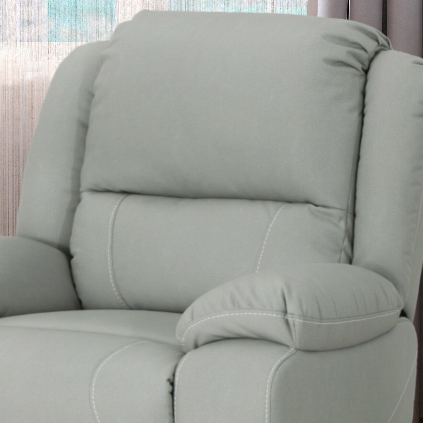 Roomfitters 39 Wide Faux Leather Manual Swivel Standard Recliner, Comfortable Lounge Chair for Living Room