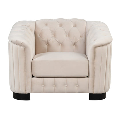 Roomfitters 41.5 Velvet Upholstered Accent Sofa Chair with Thick Removable Cushion Modern Single Couch