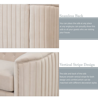 Roomfitters 41.5 Velvet Upholstered Accent Sofa Chair with Thick Removable Cushion Modern Single Couch