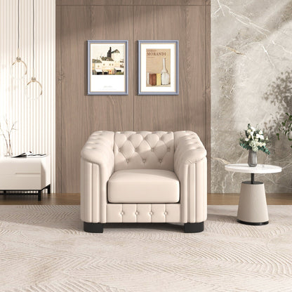 Roomfitters 41.5 Velvet Upholstered Accent Sofa Chair with Thick Removable Cushion Modern Single Couch
