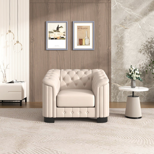Roomfitters 41.5 Velvet Upholstered Accent Sofa Chair with Thick Removable Cushion Modern Single Couch