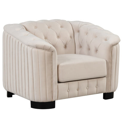 Roomfitters 41.5 Velvet Upholstered Accent Sofa Chair with Thick Removable Cushion Modern Single Couch