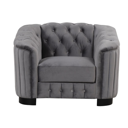Roomfitters 41.5 Velvet Upholstered Accent Sofa Chair with Thick Removable Cushion Modern Single Couch