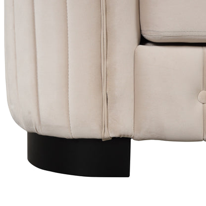 Roomfitters 41.5 Velvet Upholstered Accent Sofa Chair with Thick Removable Cushion Modern Single Couch