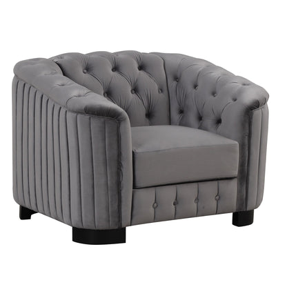 Roomfitters 41.5 Velvet Upholstered Accent Sofa Chair with Thick Removable Cushion Modern Single Couch