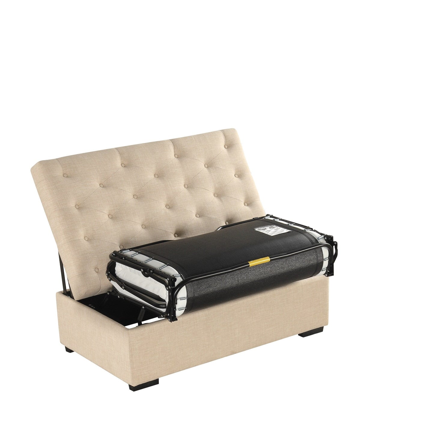 Roomfitters 49.6 Folding Ottoman Sleeper Sofa with Memory Foam Mattress and Tufted Design