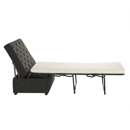 Roomfitters 49.6 Folding Ottoman Sleeper Sofa with Memory Foam Mattress and Tufted Design