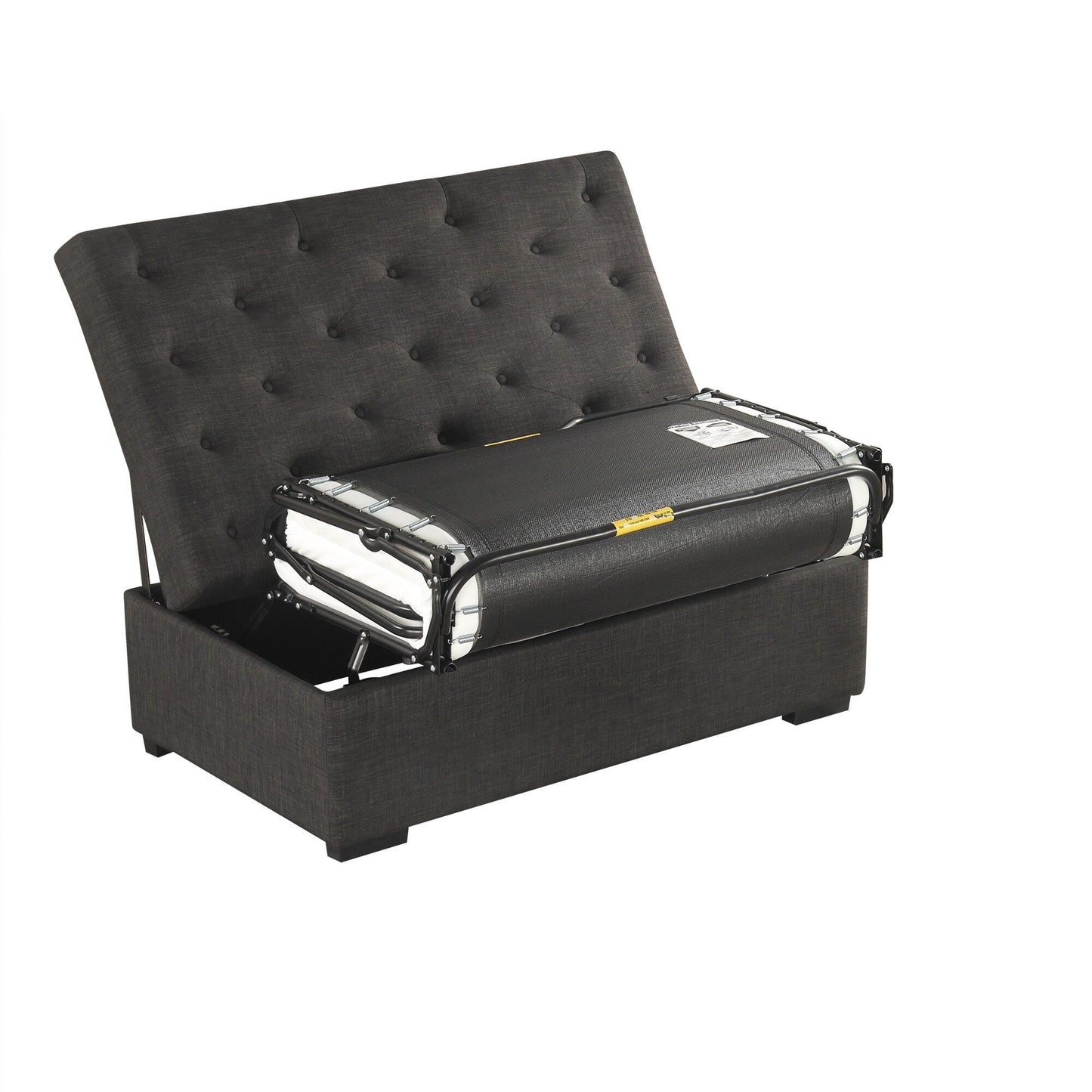 Roomfitters 49.6 Folding Ottoman Sleeper Sofa with Memory Foam Mattress and Tufted Design