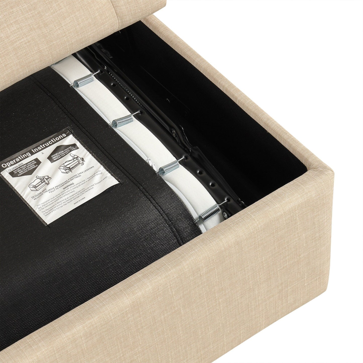 Roomfitters 49.6 Folding Ottoman Sleeper Sofa with Memory Foam Mattress and Tufted Design