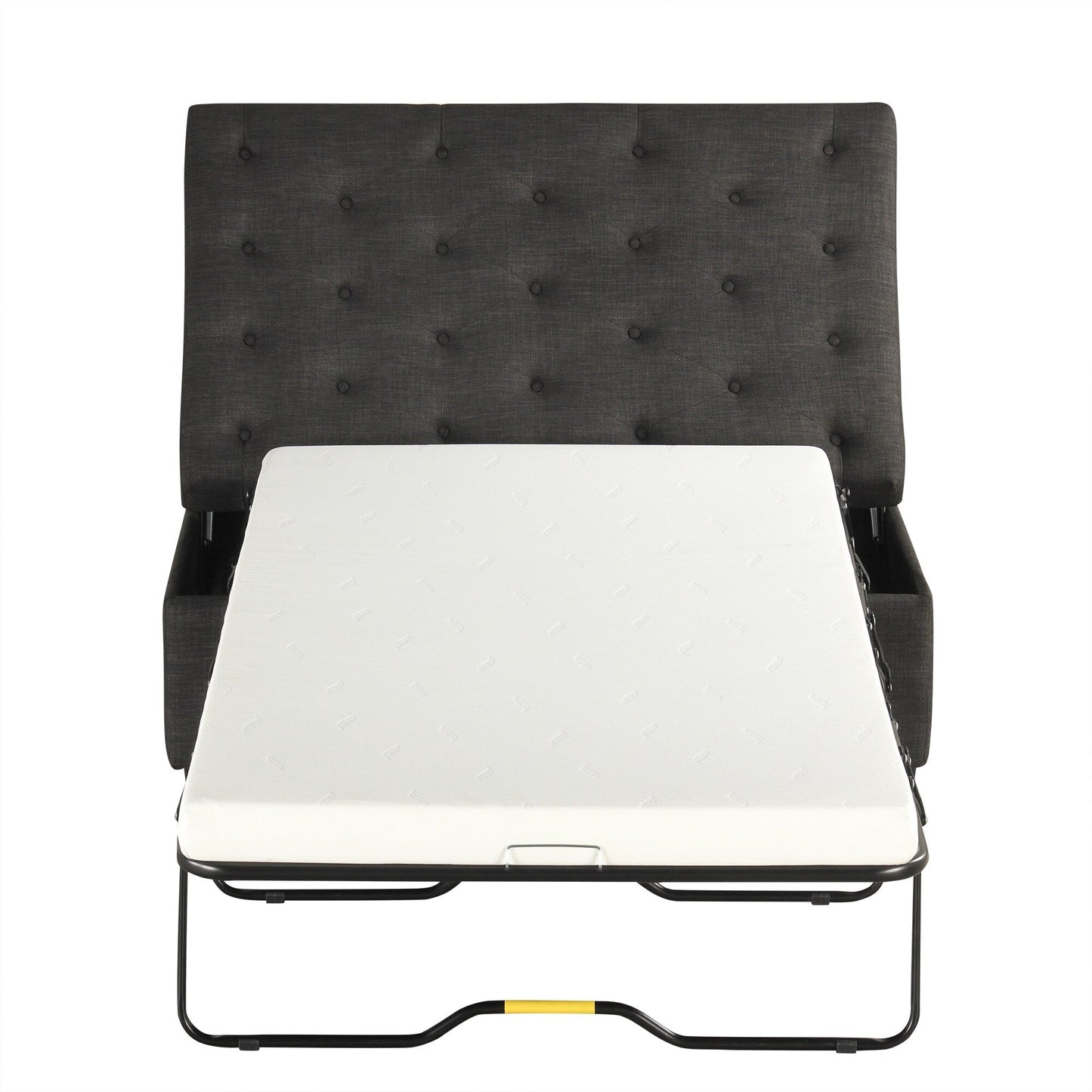 Roomfitters 49.6 Folding Ottoman Sleeper Sofa with Memory Foam Mattress and Tufted Design