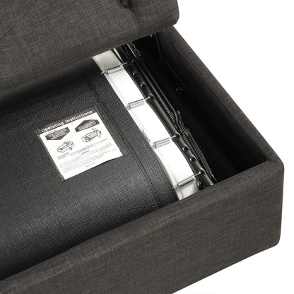 Roomfitters 49.6 Folding Ottoman Sleeper Sofa with Memory Foam Mattress and Tufted Design
