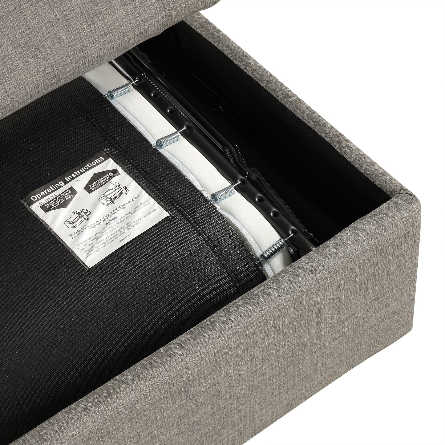 Roomfitters 49.6 Folding Ottoman Sleeper Sofa with Memory Foam Mattress and Tufted Design