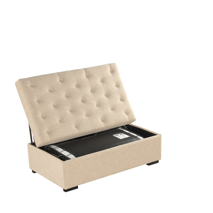Roomfitters 49.6 Folding Ottoman Sleeper Sofa with Memory Foam Mattress and Tufted Design