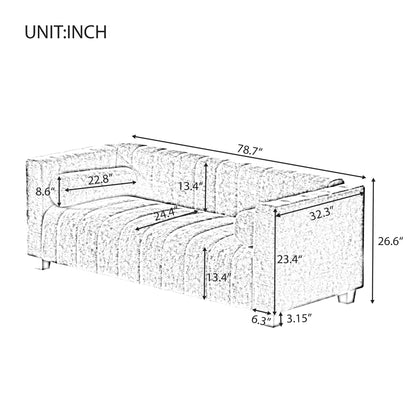 Roomfitters 78.7'' Upholstered Sofa for Living Room, Bedroom, Salon, Simplified Style