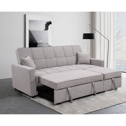 Roomfitters 83 Oversized Upholstered Sofa Bed with Pull-Out Couch Bed & Adjustable Backrest, 3-Seater Convertible Sleeper Sofa