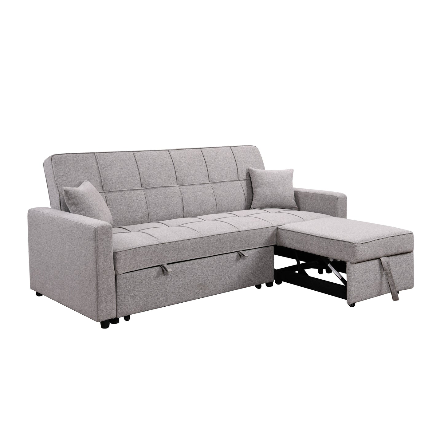 Roomfitters 83 Oversized Upholstered Sofa Bed with Pull-Out Couch Bed & Adjustable Backrest, 3-Seater Convertible Sleeper Sofa
