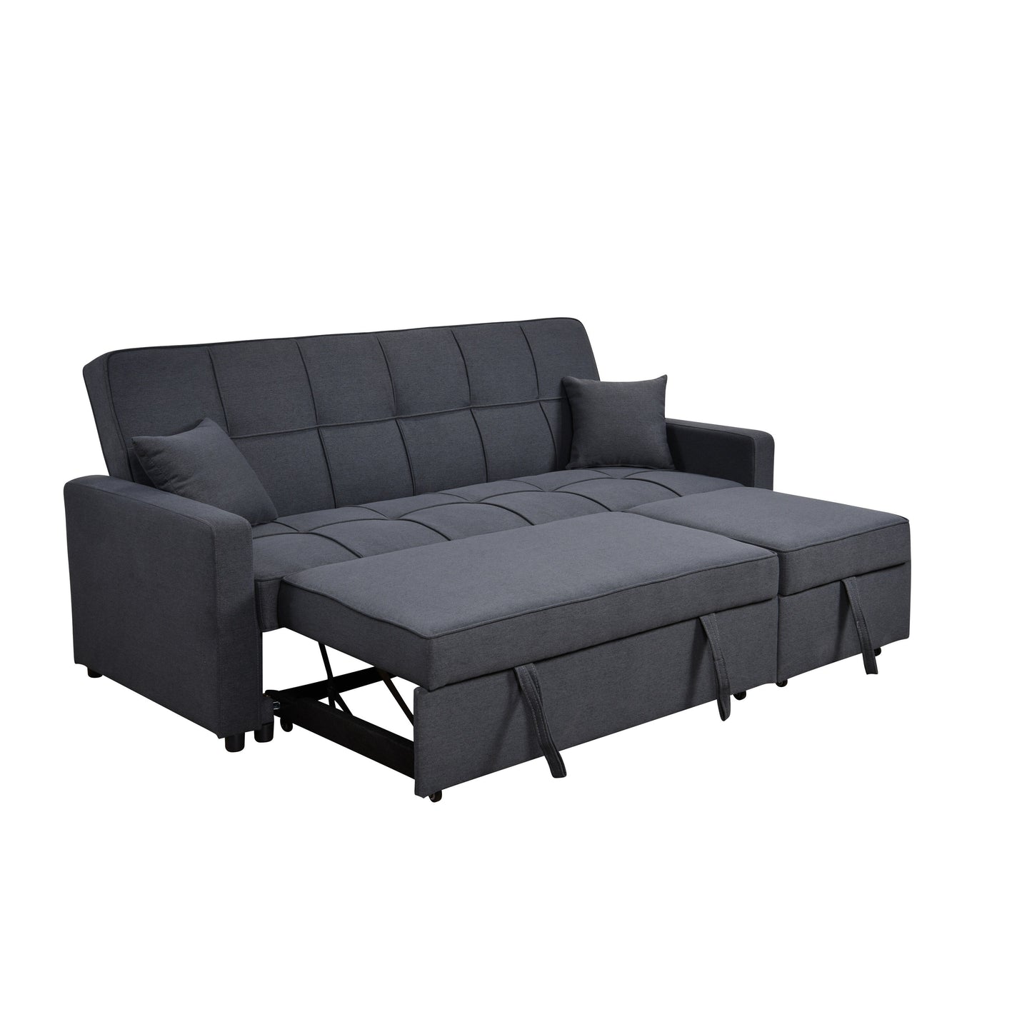 Roomfitters 83 Oversized Upholstered Sofa Bed with Pull-Out Couch Bed & Adjustable Backrest, 3-Seater Convertible Sleeper Sofa