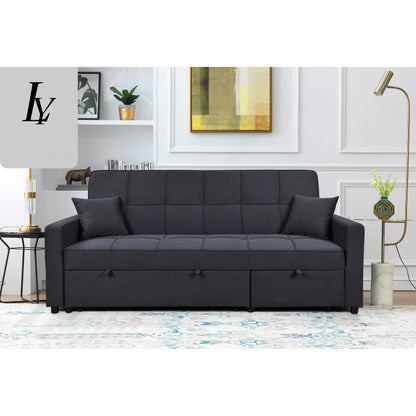Roomfitters 83 Oversized Upholstered Sofa Bed with Pull-Out Couch Bed & Adjustable Backrest, 3-Seater Convertible Sleeper Sofa
