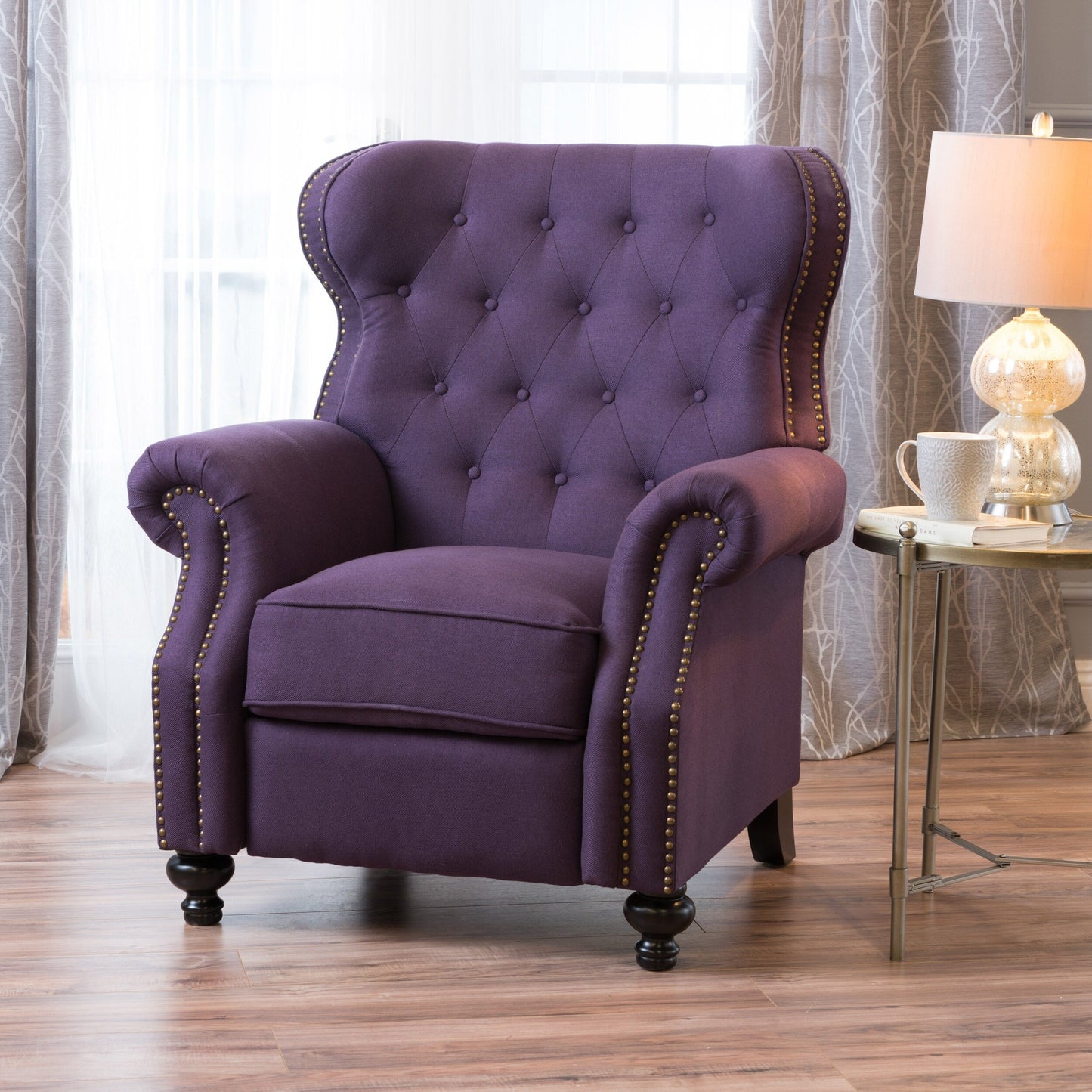 Roomfitters Accented Push Back Recliner Chair with Rolled Arms, Enjoy Cocooning Comfort