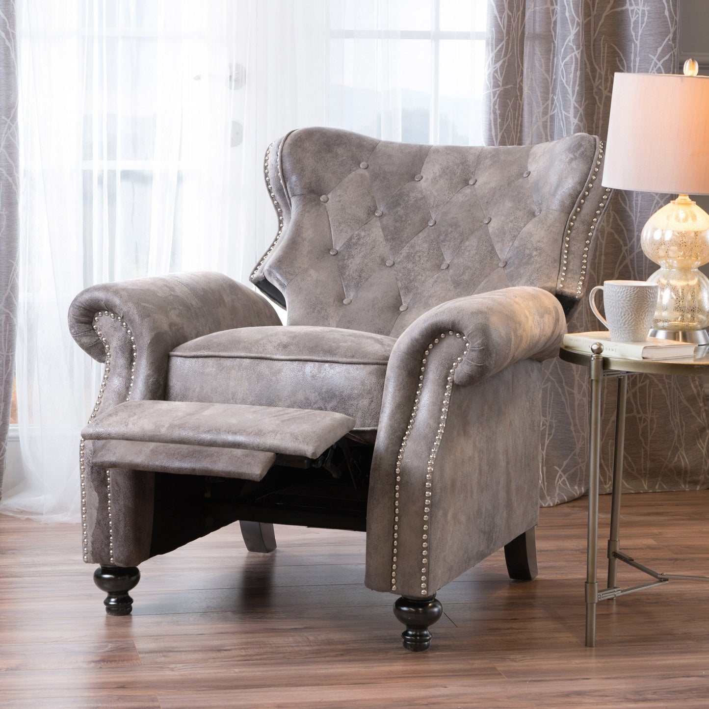 Roomfitters Accented Push Back Recliner Chair with Rolled Arms, Enjoy Cocooning Comfort