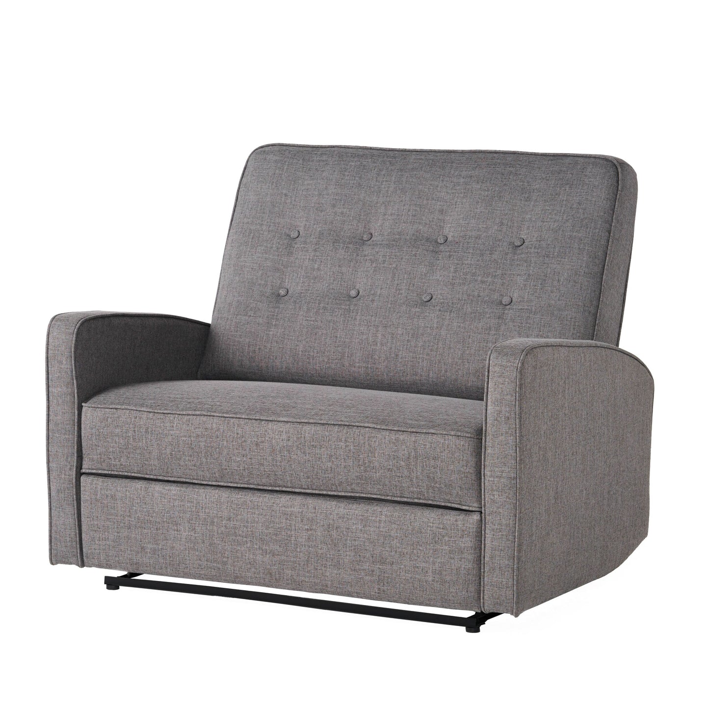 Roomfitters Button-Tufted Upholstered Loveseat with Comfortable Cushions for Living Room or Bedroom, Grey