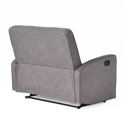 Roomfitters Button-Tufted Upholstered Loveseat with Comfortable Cushions for Living Room or Bedroom, Grey